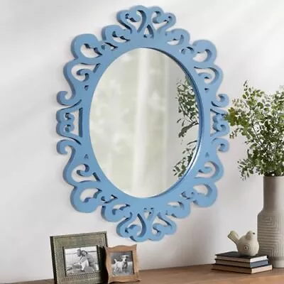 Vintage Decorative Wall Mirror Hanging Mirrors Baroque Style 16x12in Blue • $33.17