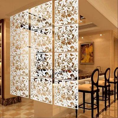 $42.89 • Buy 12Pcs White Hanging Screen Living Room Divider Partition Wall Panel Home Decor