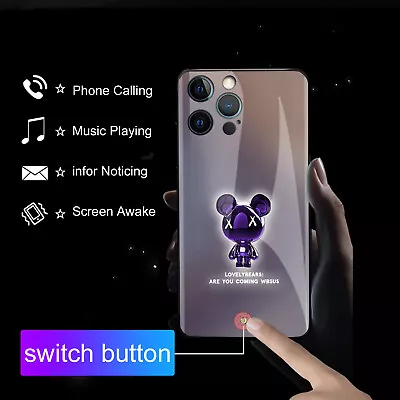 $19.52 • Buy Cool Bear LED Light Up Glass Phone Case Cover For IPhone  14 Pro Max 13 12 Mini
