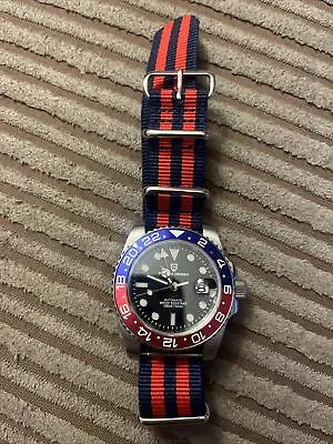 Pagani Design GMT Automatic Watch Nato Strap Pepsi Bezel • £60