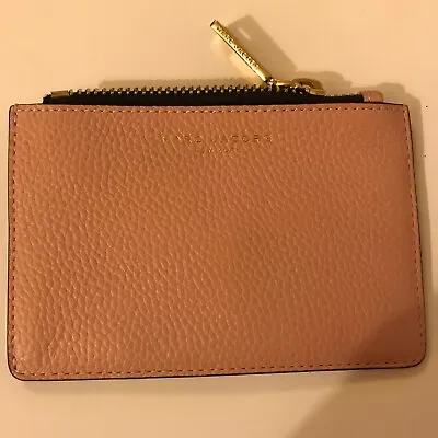 $64.99 • Buy Marc Jacobs Light Pink Logo Zip Compact Wallet Coin Card