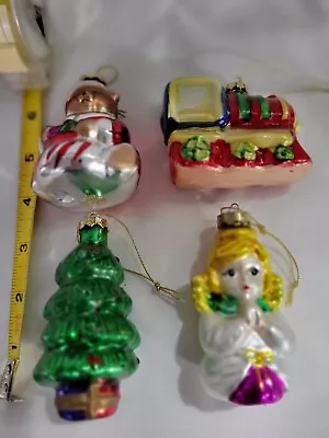 Vintage Glass Christmas Ornaments Lot Of 4 • $9