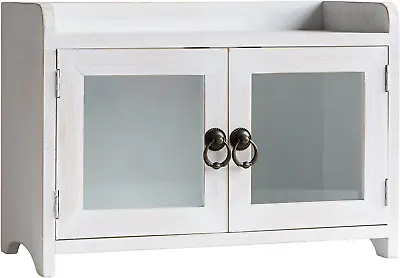 Storage Cabinet Mini Countertop Cabinet Wood Organizer For Kitchen Living • $56.99