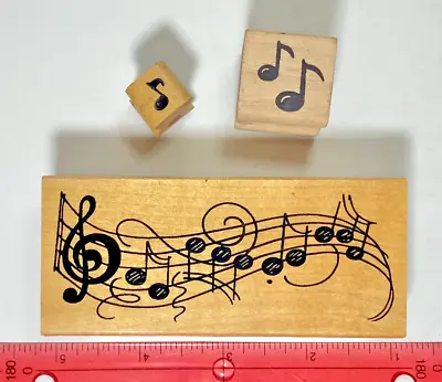 Musical Staff And Musical Notes Rubber Stamps For Crafting And Card Making • $5