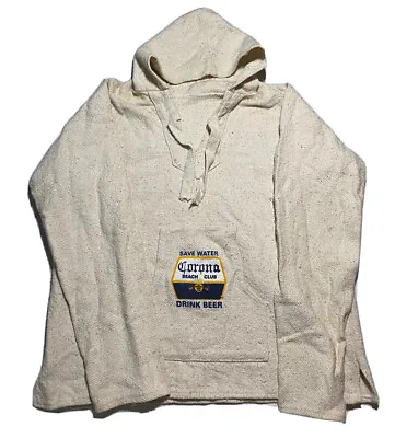 Corona Beer Burlap Baja Hoodie Mexico Beach Club Pullover Drug Rug (23x27) • $35