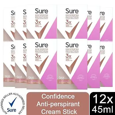 £40.49 • Buy Sure Women Maximum Protection Confidence Anti-Perspirant Cream, 12 Pack , 45ml