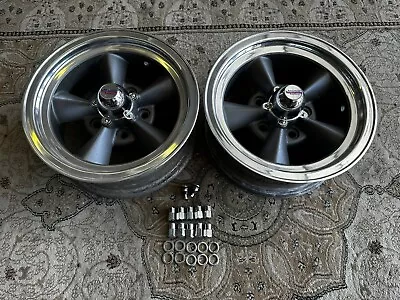 Vintage Pair 5 Spoke Real Torq - Thrust Style Polished Lip 14x6 4 3/4 Chevy • $349