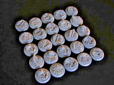 32mm Lipped Junk Yard Resin  Bases Lot Of 25 • $12.74