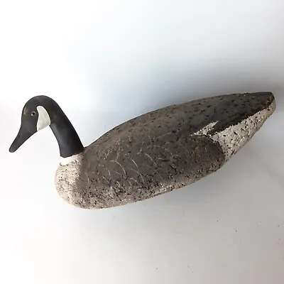 Vtg Canadian Goose Decoy Cork Body Wood Head Glass Eyes Life Size Duck Hunt • $129.99