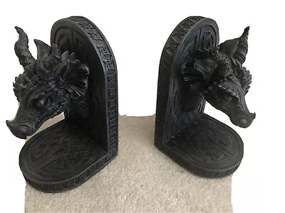 CL2649 Gray Friar Dragon Bookends - Set Of 2 - Medievil Gothic - By Gary Chang • $50