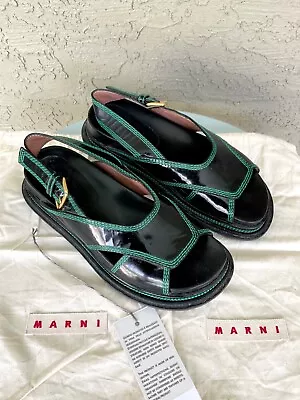 MARNI Sandals Size 6.5US Black With Dust Bags • $48