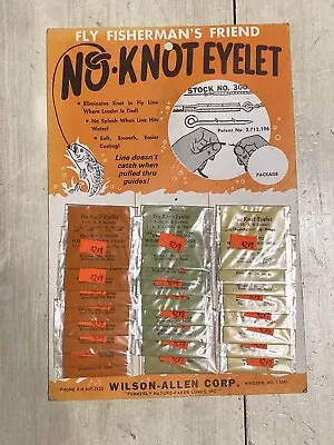 Vintage  NO-KNOT EYELET Store Display Full Sheet! Nature Faker Lures! Fishing! • $45