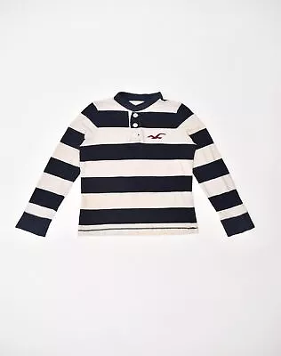 HOLLISTER Mens Top Long Sleeve Small Black Striped Cotton OE10 • £8.25