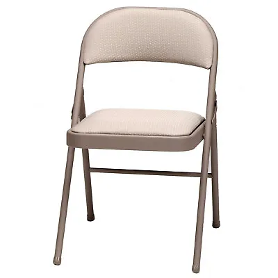 MECO Sudden Comfort Deluxe Metal Fabric Padded Folding Chair Sand Tan (4 Pack) • $117.99