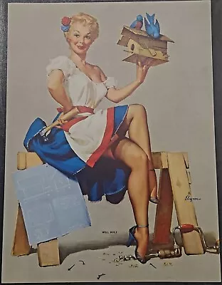 VINTAGE 1950's GIL ELVGREN BROWN & BIGELOW PIN-UP PRINT  WELL BUILT  4.5X6 • $10