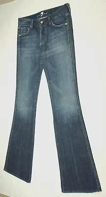 Used 7 FOR ALL MANKIND A Pocket Jeans (Bellbottom) PINK STITCH! 28x33 Size 27 • $14.50