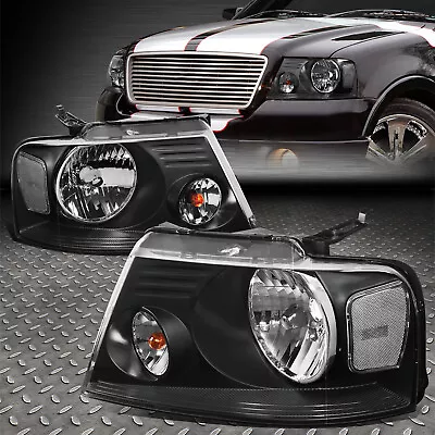 For 04-08 Ford F150 06-08 Lincoln Mark Lt Black Housing Halogen Headlights Lamps • $59.88