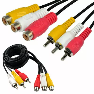 £5.49 • Buy RCA Audio Video AV DVD Audio Extension Cable Male To Female 10m Triple 3 X RCA