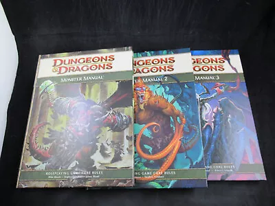 Dungeons & Dragons 4th Edition Monster Manual 1 2 & 3 • $74.99