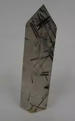 6  Obelisk Clear Quartz Crystal W Black Tourmalinated Needle Veins Inclusions • $199.99