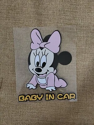 Micky Minnie Mouse  Baby In Car Car Decal Sticker Car Body Sticker • £2.10
