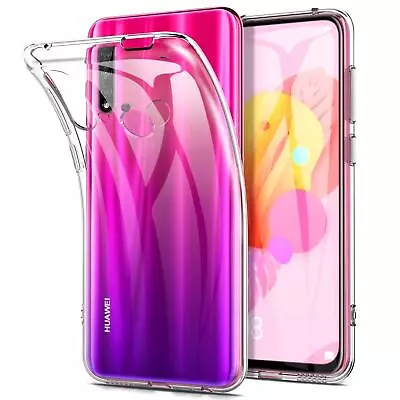 CLEAR Case For Huawei P40 P30 P20 Lite Pro P8 P9 Shockproof Silicone Phone Cover • £1.99