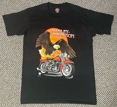 Vintage 1996 USA Harley Davidson Motorcycles Eagle Single Stitch T-Shirt Size L • $49.99