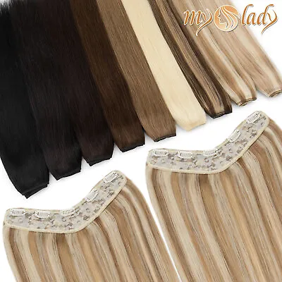 MY-LADY Russian 100% Remy Human Hair Extensions V Shape Clip In Half Full Head M • $24.29