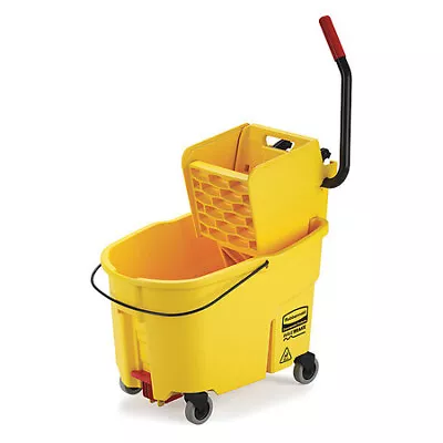 Rubbermaid Commercial Fg618688yel 11 Gal Wavebrake Side Press Mop Bucket And • $224.99