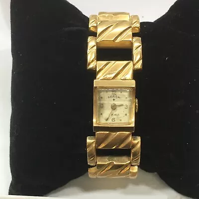 Lady's 14K Yellow Solid Gold Mechanical Watch Factory Marked Case 6.75 Inch • $3340