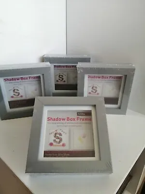 £15 • Buy Job Lot Of 4 Hobby Craft Shadow Box Frames (grey) 10cm X 10cm X 3 Cm
