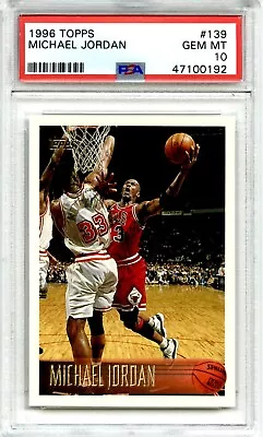 1996 Michael Jordan Topps PSA 10 Gem Mint Pristine MVP Finals 96-97 Bulls #139 • $36