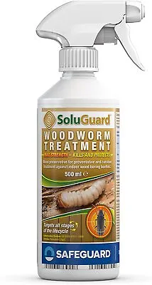 £9.88 • Buy SAFEGUARD Soluguard High Strength Woodworm Treatment Killer Spray Clear 500ml