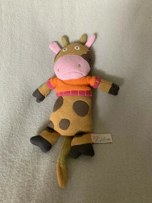 Latitude Enfant Knitted Cow Comforter Soother Soft Toy • £8.95