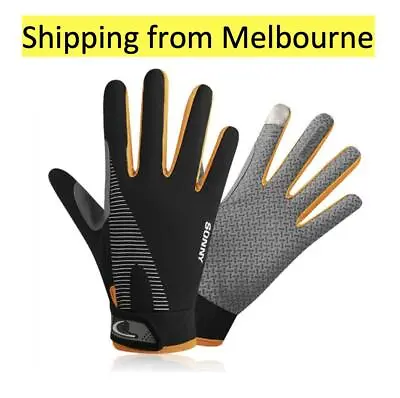 Bike Glove Full Finger Gym Cycling Gloves Touch Screen Breathable Windproof • $9.99