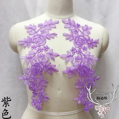 Fabric Flower Venise Sewing Lace Cloth Decoration Collar Neckline Applique 4Pcs • $9.92