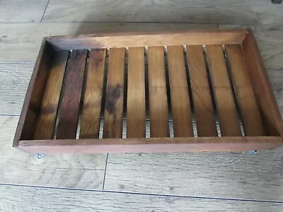 Solid Oak 1960's Bakers Cooling Trays On Casters Suit Farmhouse Kitchen • £55