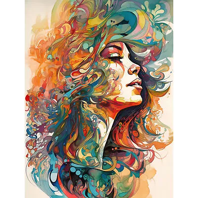 Iris Goddess Of Rainbows Multicoloured Hair Deity Huge Art Poster Print Giant • £18.49