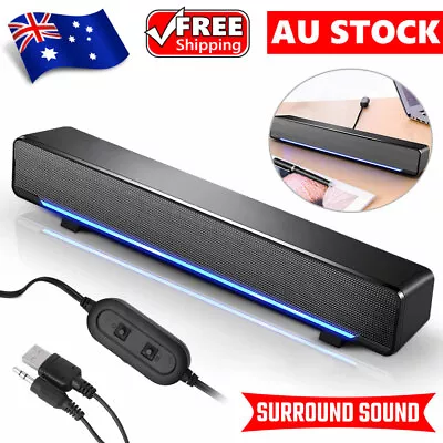 USB Wire Surround Sound Computer Speakers Stereo Subwoofer For TV PC Laptop Kit • $24.95