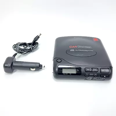 Vintage 90s Sony Car Discman D-180K Black Portable CD Player With Charger TESTED • $53.99