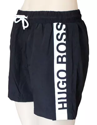 Hugo Boss Men Black Color Swim Shorts Side Logo Print • $35.69