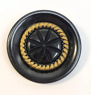 Vintage Xlarge Bakelite (?) Carved Black Button • $9.99