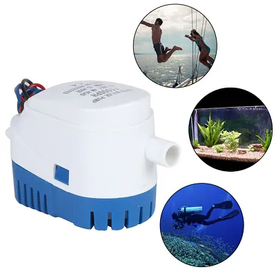 12V/1100GPH Automatic Submersible Boat Bilge Water Pump With Auto Float Switch • £11.99