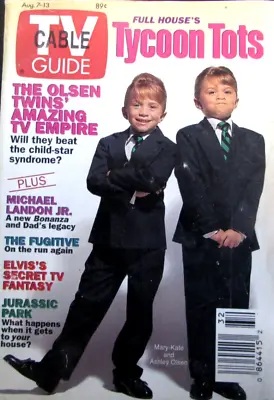 Vintage Tv Guide -  August  7  - 1993  Mary-kate And Ashley Olsen    V .g. • $9.74