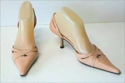 MINELLI Very Pointed Pumps Salmon Leather T 38 TBE • $42.03