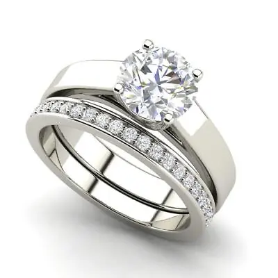 Channel Set 1.25 Carat VS2/F Round Cut Diamond Engagement Ring Treated • $1309