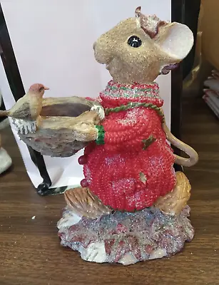 Mark Roberts Holiday Mouse With Bird Nest Tea Light Holder • $12