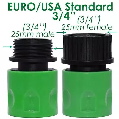 NEW 3/4  Female And Male Hose Pipe Fitting Quick Water Connector Adaptor Garden • £1.63