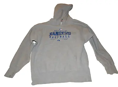 Majestic Texas Rangers Grey Hoodie Size Large MLB Authentic • $15