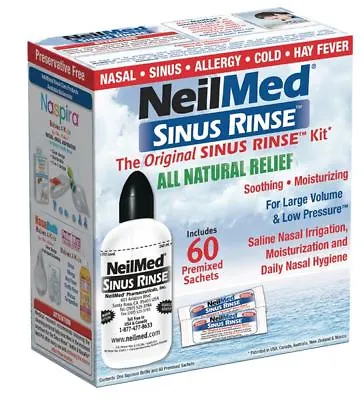 NeilMed Sinus Rinse 60 Sachets And 240ml Bottle Kit • £19.99